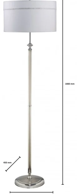 Lampa Podłogowa JULIA II Srebrny Szary Abażur 3xE27 166 cm * Jupiter