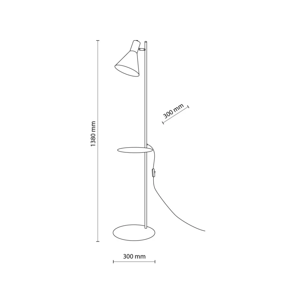 Lampa Podłogowa JUMP Czarny Półka 1xE27 * TK Lighting New