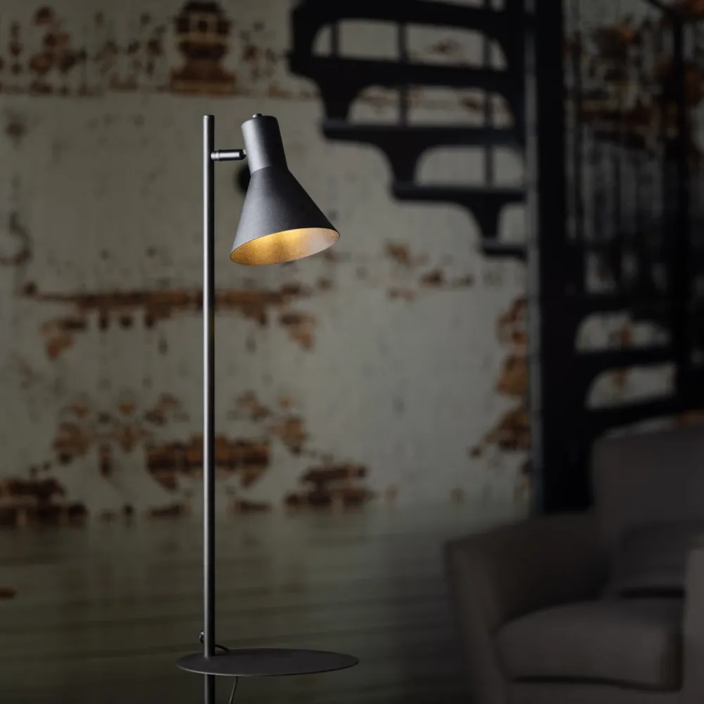 Lampa Podłogowa JUMP Czarny Półka 1xE27 * TK Lighting New