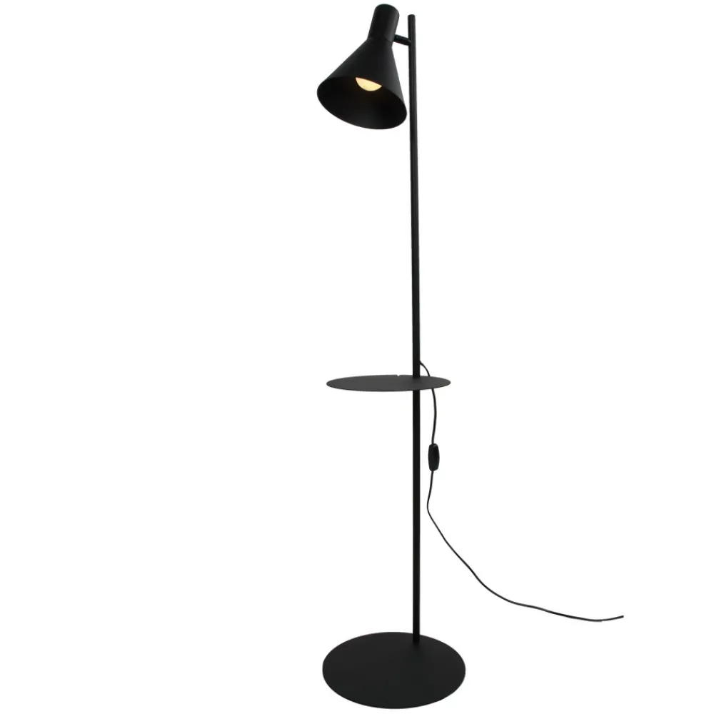 Lampa Podłogowa JUMP Czarny Półka 1xE27 * TK Lighting New
