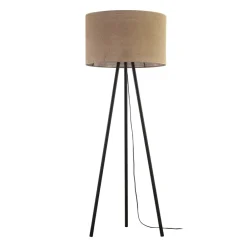 Lampa Podłogowa JUTA Czarny Brązowy Boho Abażur 1xE27 159 cm * TK Lighting