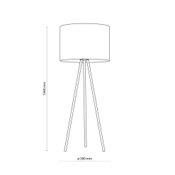 Lampa Podłogowa JUTA Czarny Brązowy Boho Abażur 1xE27 159 cm * TK Lighting