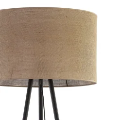 Lampa Podłogowa JUTA Czarny Brązowy Boho Abażur 1xE27 159 cm * TK Lighting