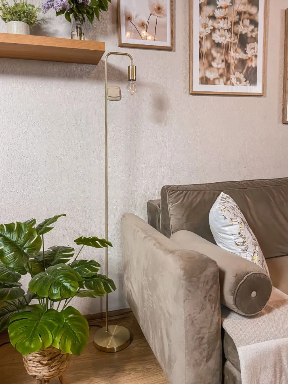 Lampa podłogowa Keli złota 150 cm * Atmosphera Clearance
