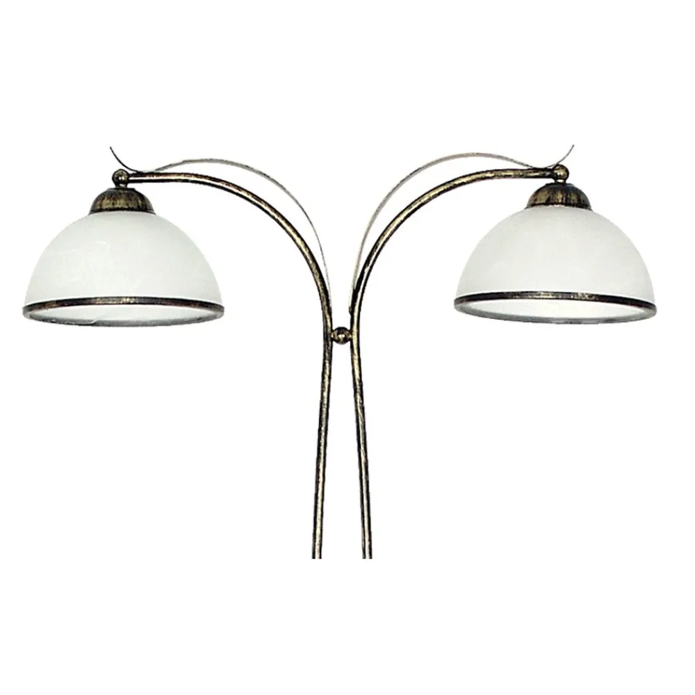 Lampa Podłogowa KORFU Brązowy Złoty Szklany Klosz 2xE27 168cm * Luminex Clearance