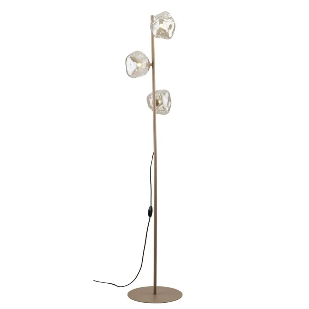 Lampa podłogowa LAVA sabia beżowa klosz koniak 3xG9 * TK Lighting Sale