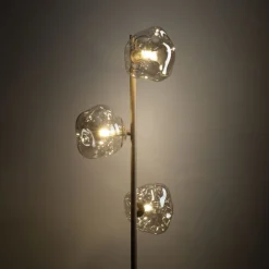 Lampa podłogowa LAVA sabia beżowa klosz koniak 3xG9 * TK Lighting Sale