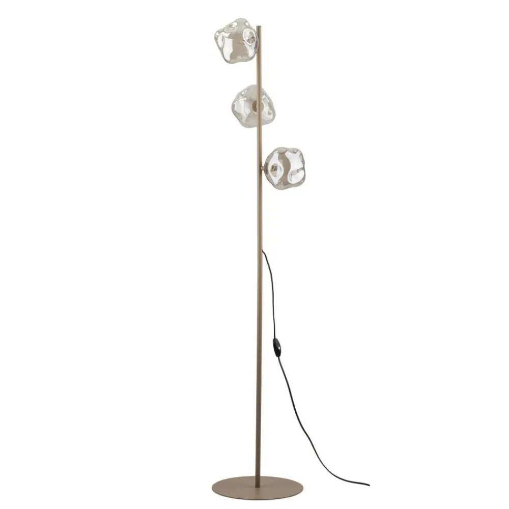 Lampa podłogowa LAVA sabia beżowa klosz koniak 3xG9 * TK Lighting Sale