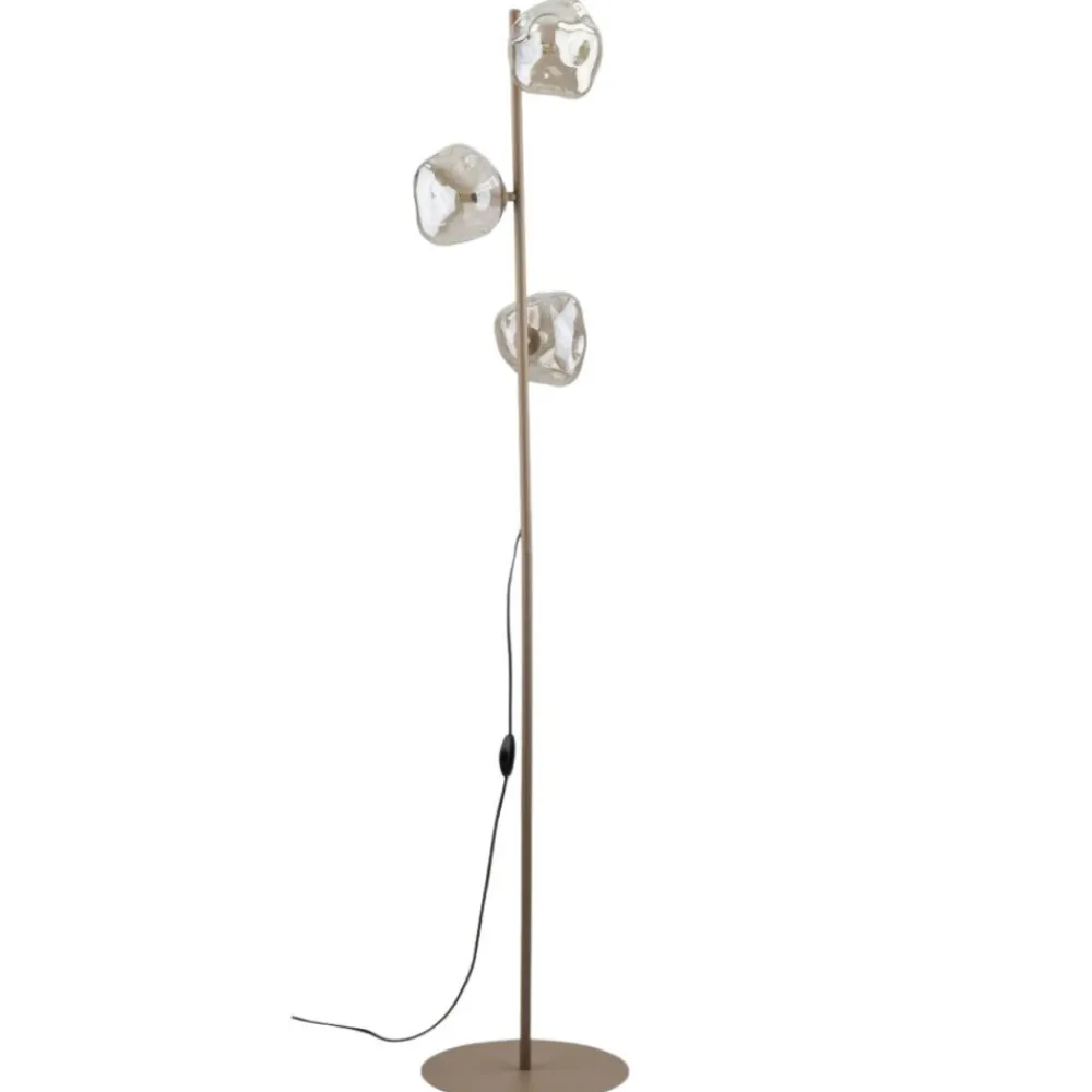 Lampa podłogowa LAVA sabia beżowa klosz koniak 3xG9 * TK Lighting Sale