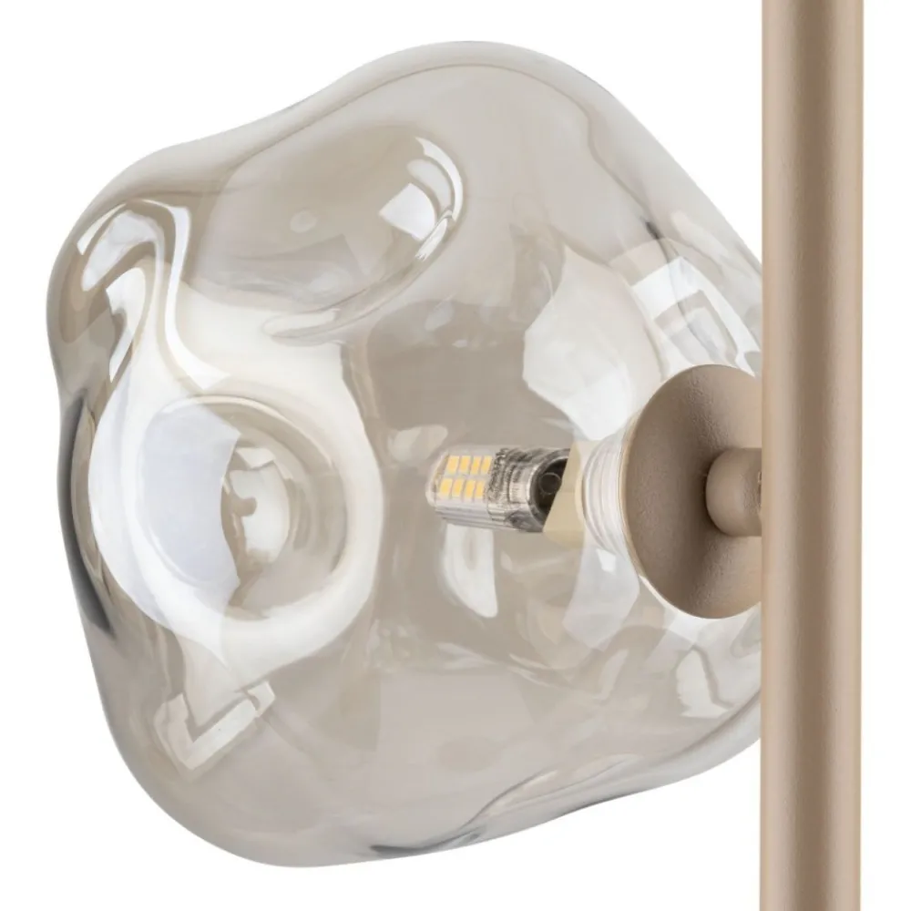 Lampa podłogowa LAVA sabia beżowa klosz koniak 3xG9 * TK Lighting Sale