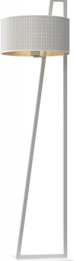 Lampa Podłogowa LOFT SHADE Biały Złoty Klosz z Tworzywa 1xE27 150cm * Luminex Sale