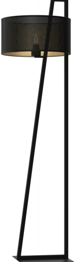 Lampa Podłogowa LOFT SHADE Czarny Złoty Klosz z Tworzywa 1xE27 150cm * Luminex Discount