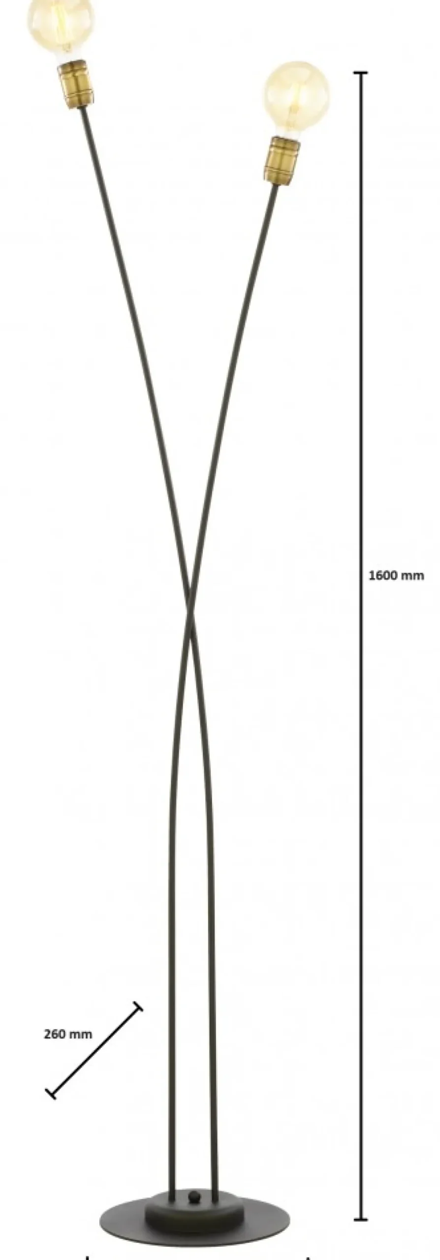 Lampa Podłogowa LUCE Czarny Patyna 2xE27 160 cm * Jupiter Best