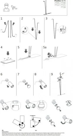 Lampa Podłogowa MONO Biały Złoty 2xGU10 216cm * Nowodvorski Discount