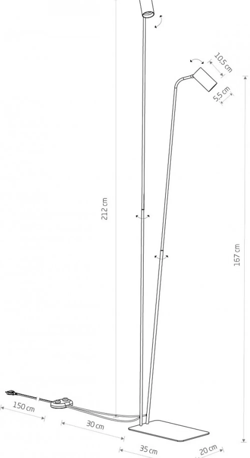Lampa Podłogowa MONO Czarny Złoty 2xGU10 216cm * Nowodvorski Discount