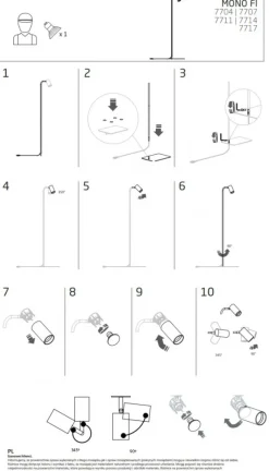 Lampa Podłogowa MONO Złoty Czarny 1xGU10 * Nowodvorski New