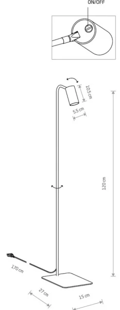 Lampa Podłogowa MONO Złoty Czarny 1xGU10 * Nowodvorski New