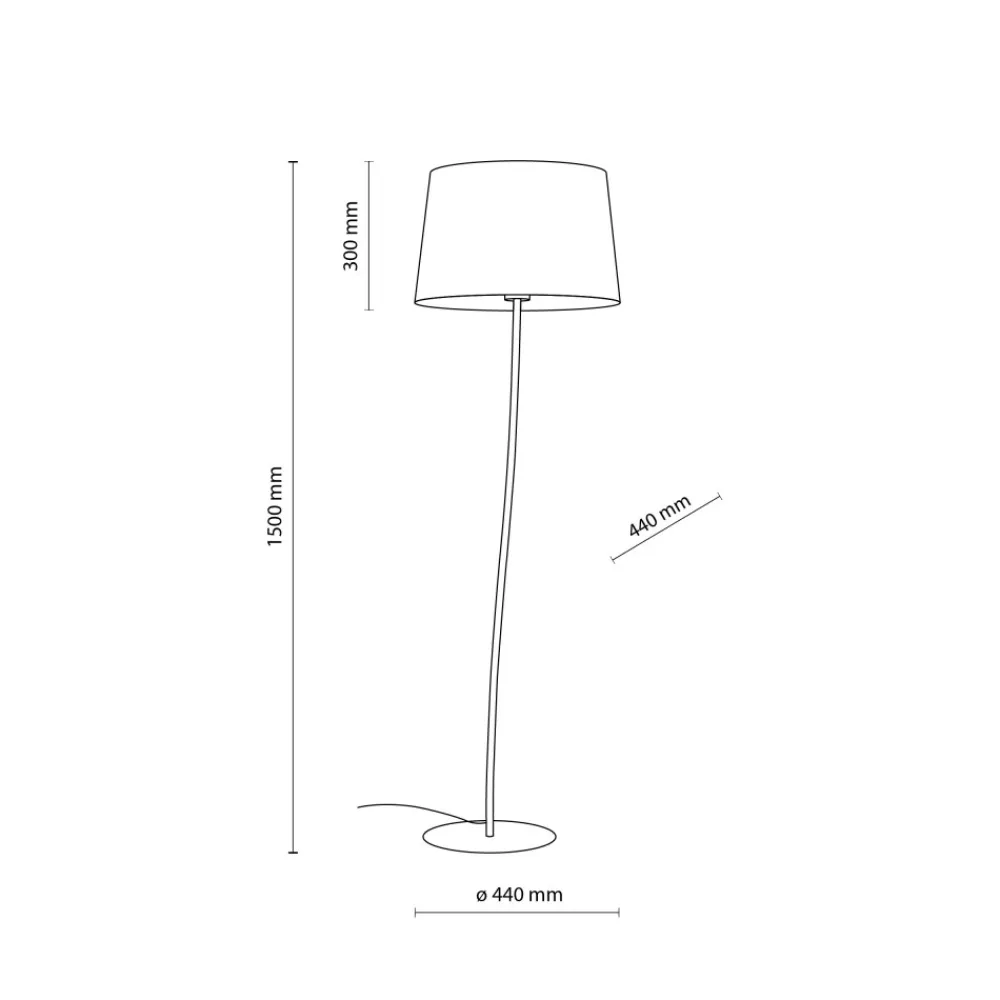 Lampa Podłogowa NICOLA Żółty Abażur 1xE27 150cm * TK Lighting