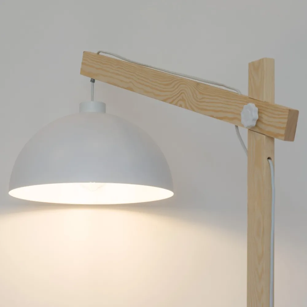 Lampa Podłogowa OSLO Biały Metalowy Klosz 1xE27 180cm * TK Lighting Best