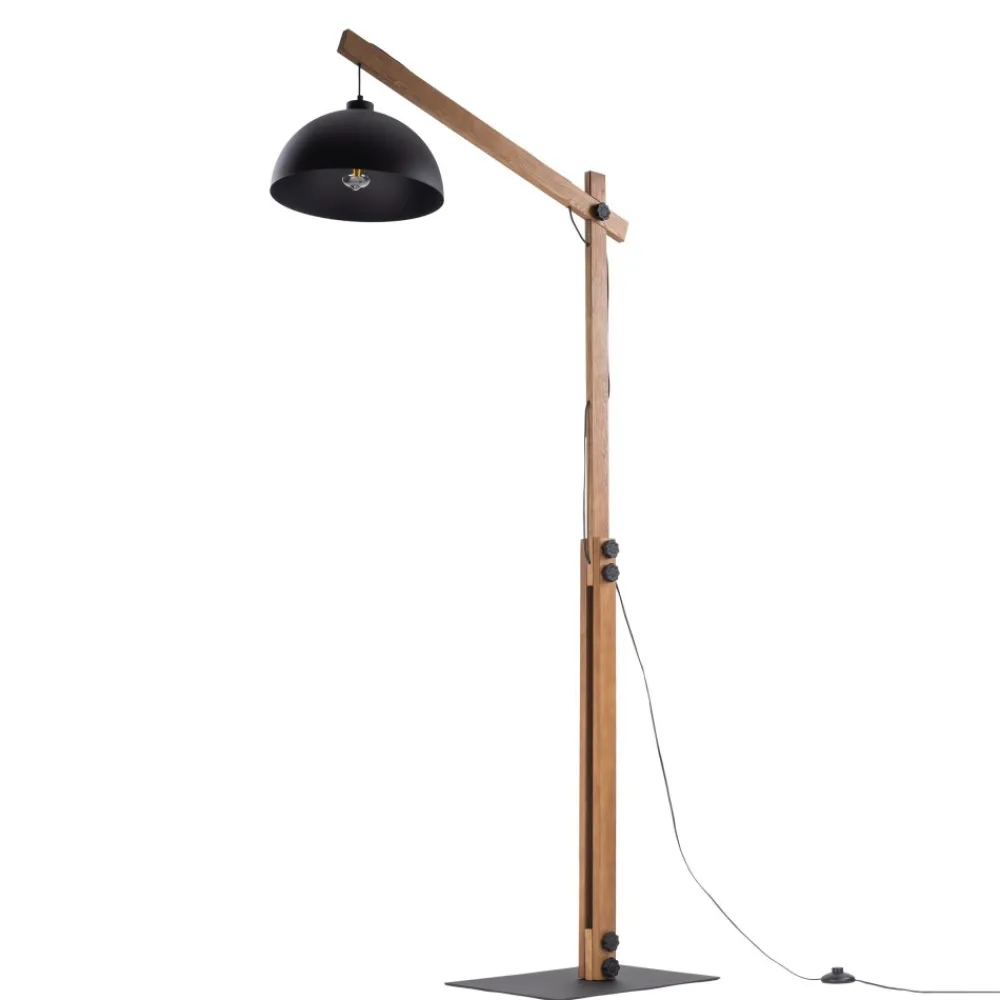 Lampa Podłogowa OSLO Czarny Drewno 1xE27 180cm * TK Lighting Clearance