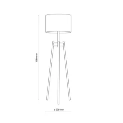 Lampa podłogowa PEREZ sosna abażur czarny 1xE27 * TK Lighting Online