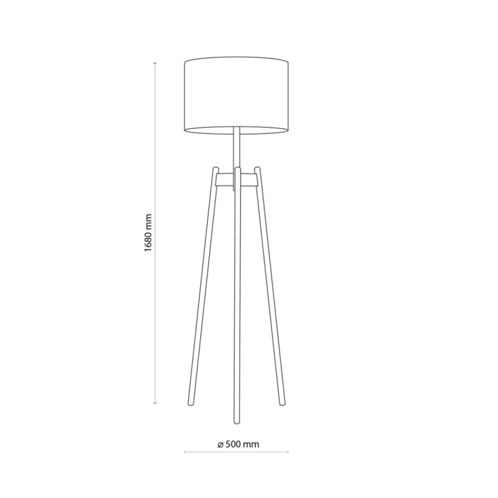 Lampa podłogowa PEREZ sosna abażur czarny 1xE27 * TK Lighting Online