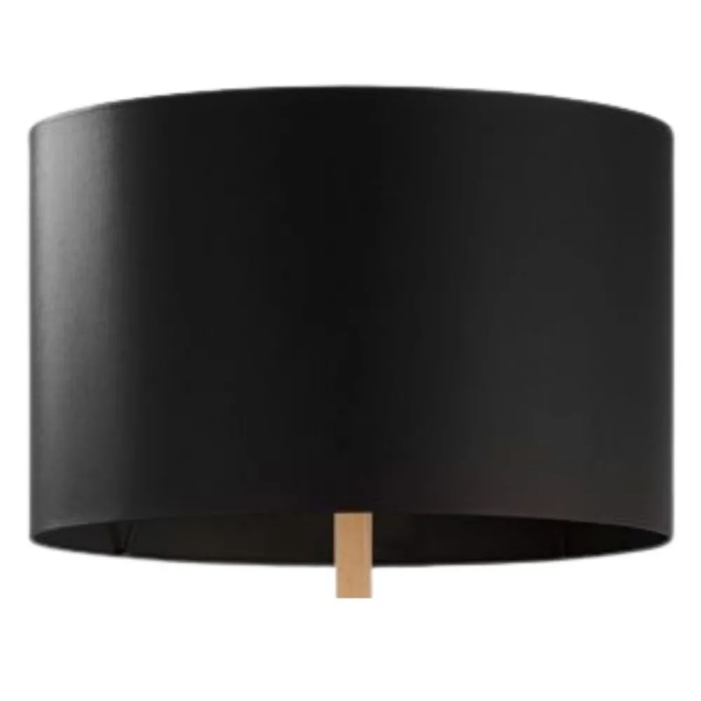 Lampa podłogowa PEREZ sosna abażur czarny 1xE27 * TK Lighting Online