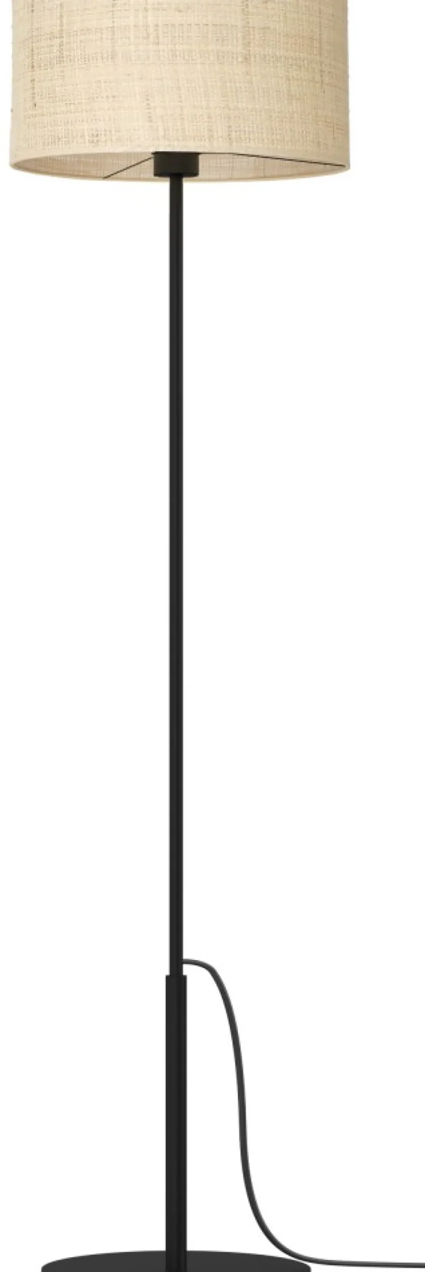 Lampa Podłogowa RATTAN Czarny Beżowy Abażur 1xE27 150cm * Luminex Hot