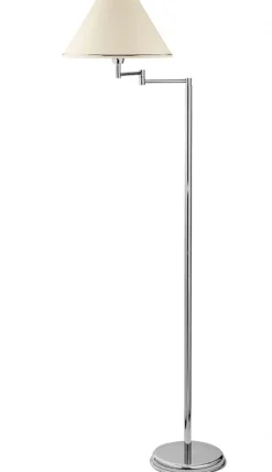 Lampa Podłogowa Regulowana BEGAMO Srebrny Beżowy 1xE27 160 cm * Jupiter