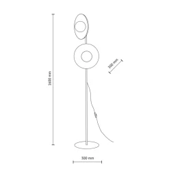 Lampa podłogowa SLATE MIX żółta pomarańczowa klosz biały 2xG9 * TK Lighting