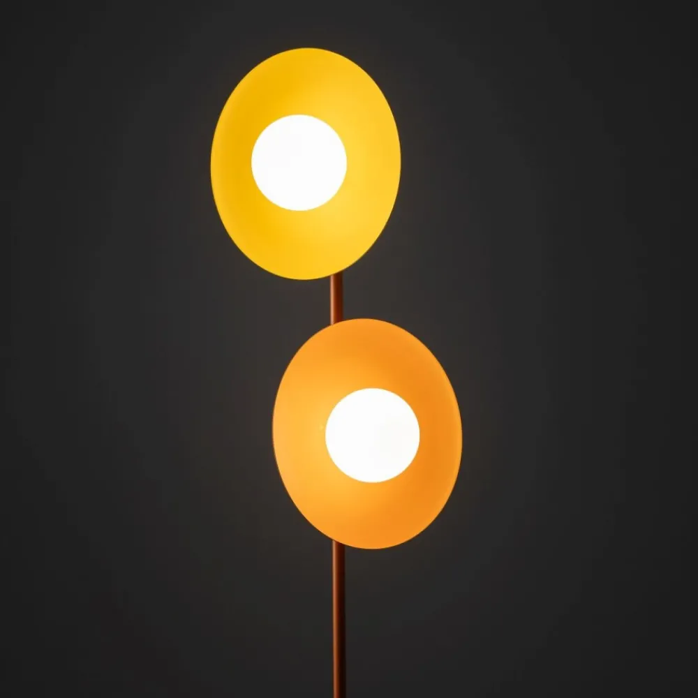Lampa podłogowa SLATE MIX żółta pomarańczowa klosz biały 2xG9 * TK Lighting