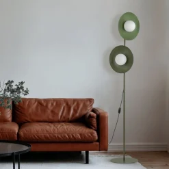 Lampa podłogowa SLATE MIX zielona klosz biały 2xG9 * TK Lighting Best