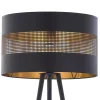 Lampa Podłogowa TAGO Czarny Złoty Abażur 1xE27 145cm * TK Lighting Hot