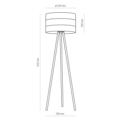 Lampa Podłogowa TAGO Czarny Złoty Abażur 1xE27 145cm * TK Lighting Hot