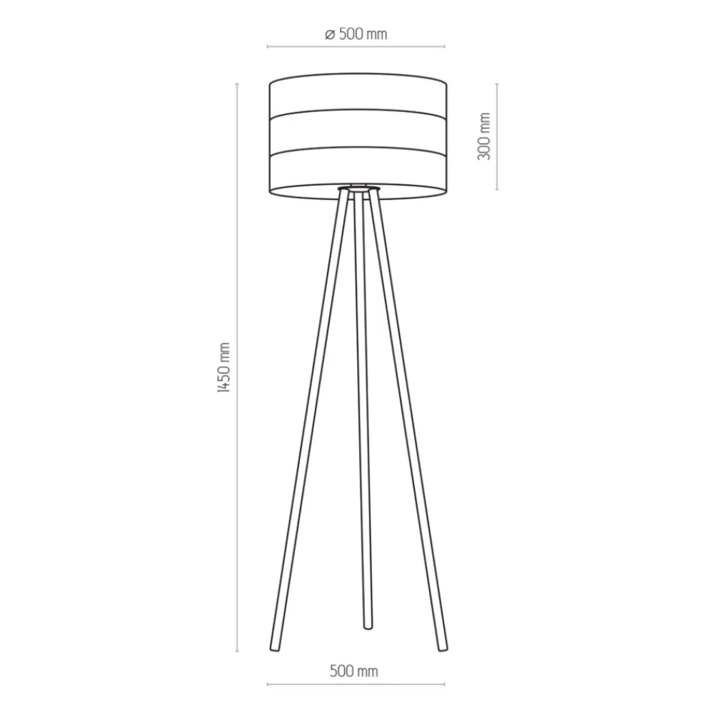 Lampa Podłogowa TAGO Czarny Złoty Abażur 1xE27 145cm * TK Lighting Hot