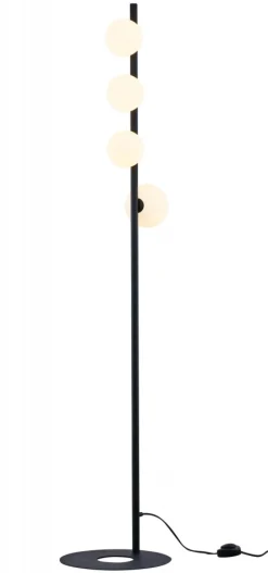 Lampa Podłogowa TAIDA Czarny Biały Szklane Klosze 4xG9 151 cm * Jupiter Outlet