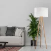 Lampa Podłogowa TOKYO Brązowy Biały Abażur 1xE27 148cm * TK Lighting Sale