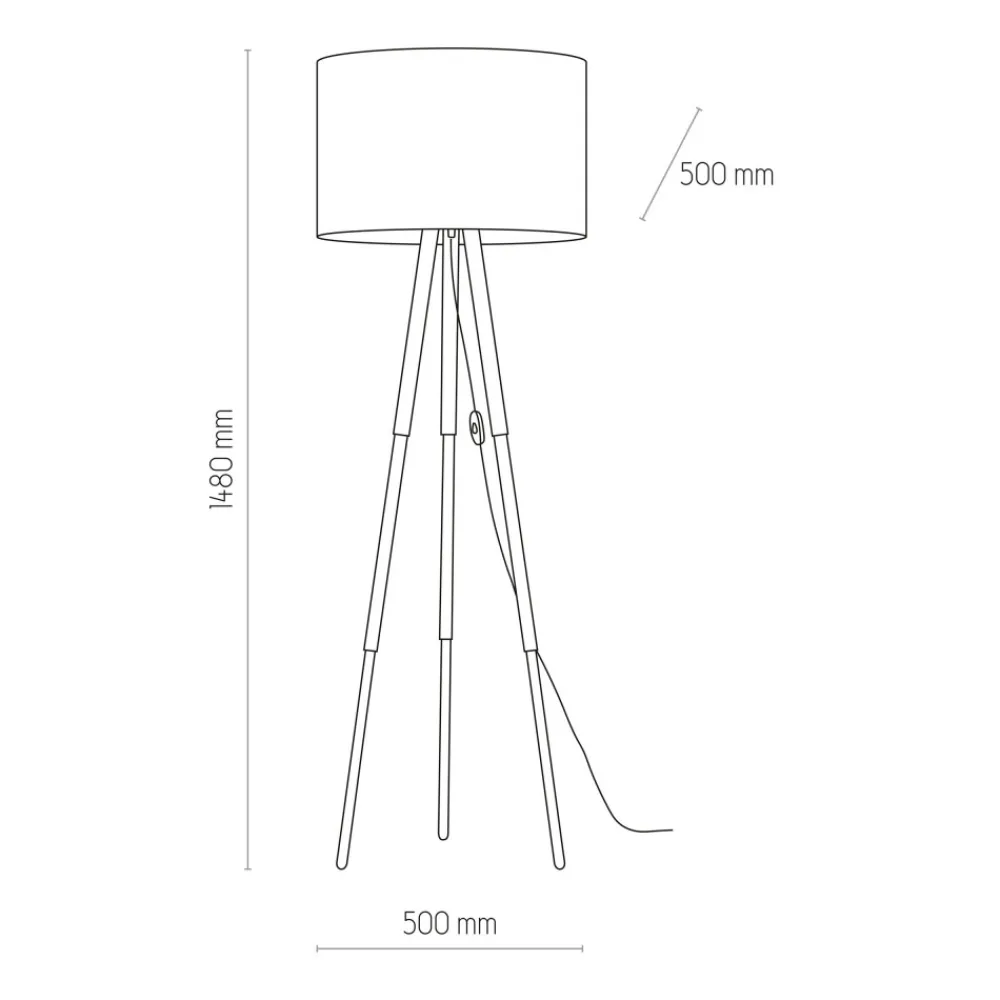 Lampa Podłogowa TOKYO Brązowy Biały Abażur 1xE27 148cm * TK Lighting Sale