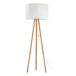 Lampa Podłogowa TOKYO Brązowy Biały Abażur 1xE27 148cm * TK Lighting Sale
