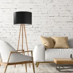 Lampa Podłogowa TOKYO Czarny Sosna Abażur 1xE27 148cm * TK Lighting Sale
