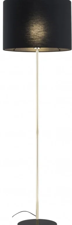 Lampa Podłogowa UMBERTO Czarny Złoty Abażur 1xE27 155cm * TK Lighting Online