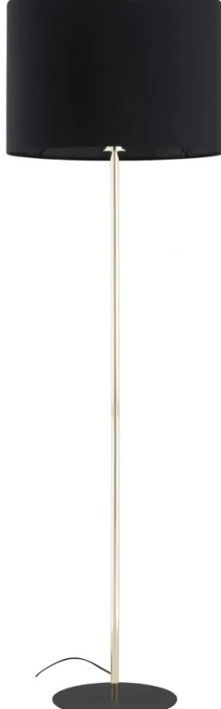 Lampa Podłogowa UMBERTO Czarny Złoty Abażur 1xE27 155cm * TK Lighting Online