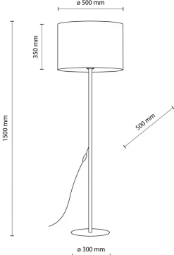 Lampa Podłogowa UMBERTO Czarny Złoty Abażur 1xE27 155cm * TK Lighting Online