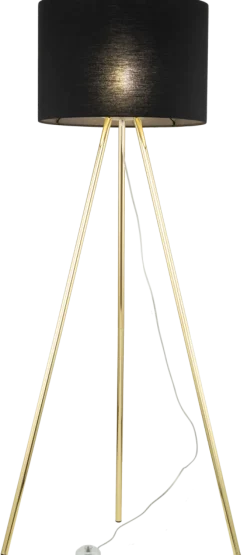 Lampa Podłogowa UMBERTO Trójnóg Złoty Czarny Abażur 1xE27 155cm * TK Lighting Best