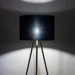 Lampa Podłogowa UMBERTO Trójnóg Złoty Czarny Abażur 1xE27 155cm * TK Lighting Best