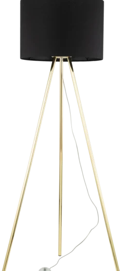 Lampa Podłogowa UMBERTO Trójnóg Złoty Czarny Abażur 1xE27 155cm * TK Lighting Best