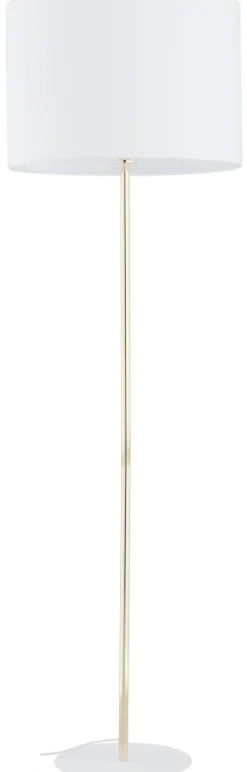 Lampa Podłogowa UMBERTO Złoty Biały Abażur 1xE27 155cm * TK Lighting Sale