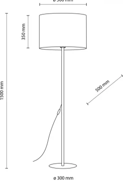 Lampa Podłogowa UMBERTO Złoty Biały Abażur 1xE27 155cm * TK Lighting Sale