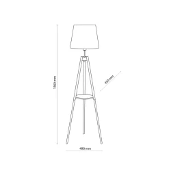 Lampa Podłogowa VAIO Brązowy Biały Abażur 1xE27 156cm * TK Lighting Sale