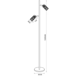 Lampa Podłogowa VERTICAL Regulowana Biały Metalowe Klosze 2xGU10 150cm * Eko-light